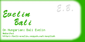 evelin bali business card